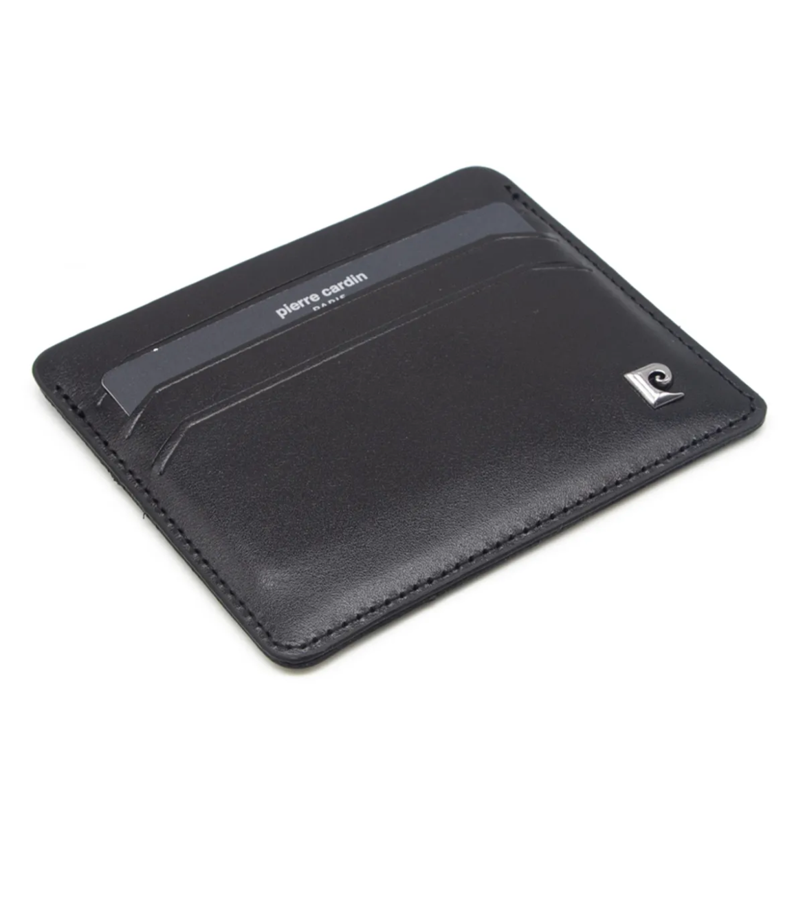 Pierre Cardin Unisex Black Leather Card Holder
