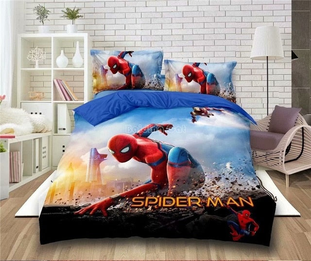 Cartoon Spider man Bedding Set Boy&Girls