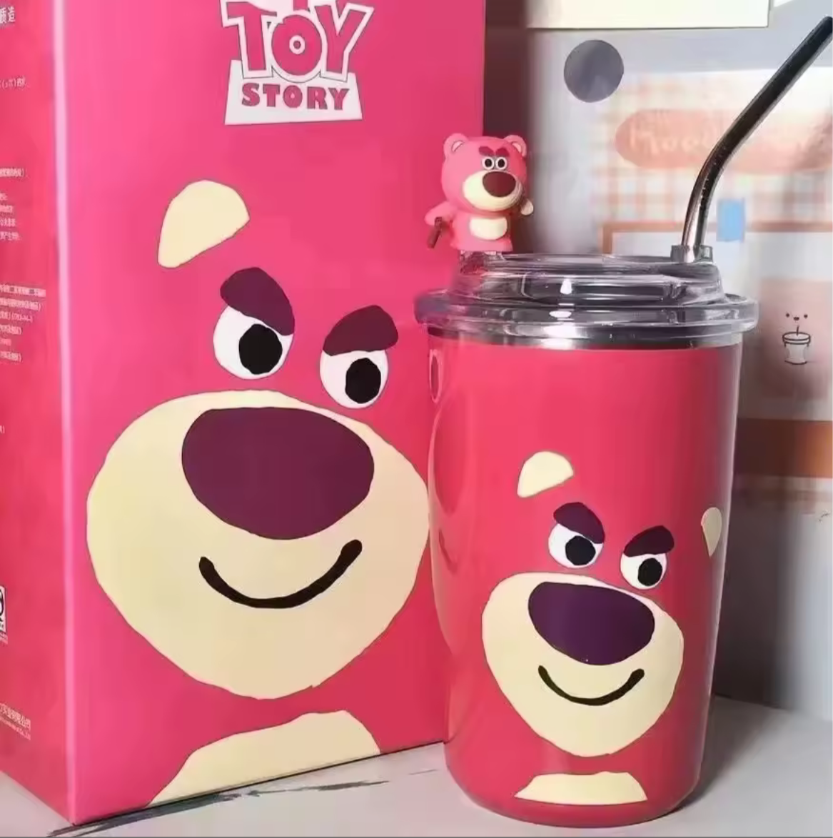 Disney Toy Story Lotso Stainless Steel Vacuum Cup with Straw – 304 Grade