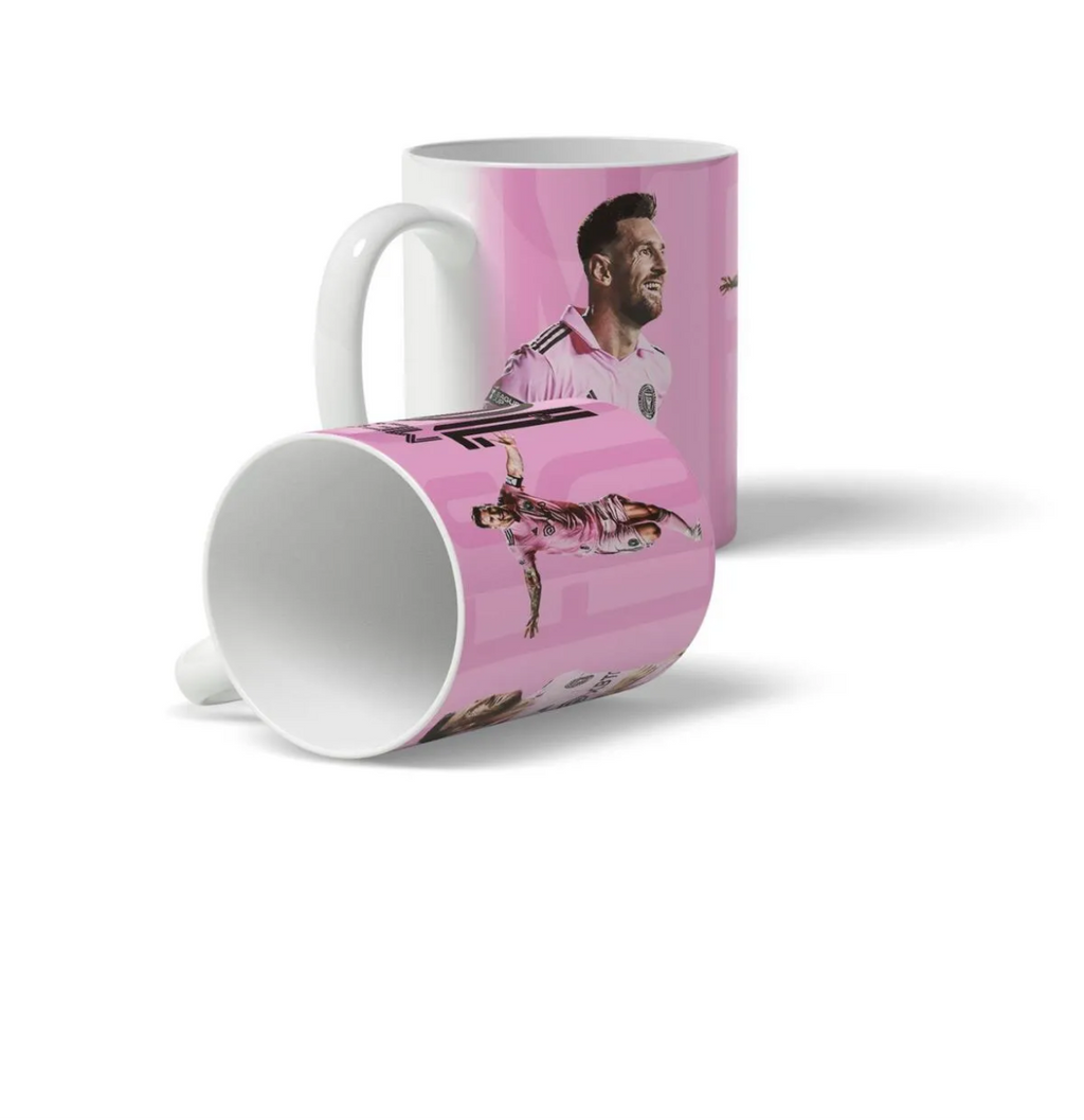 Pink Lionel Messi #10 Coffee Cup – Sip in Champion Style