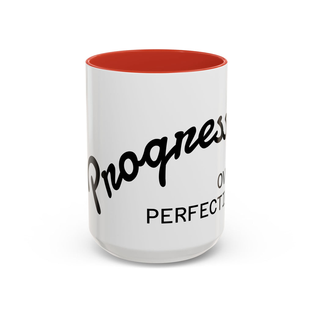 Quote Coffee Mug - Embrace Progress Over Perfection, Motivational Gift, Office Decor, Inspirational Drinkware, Daily Reminder