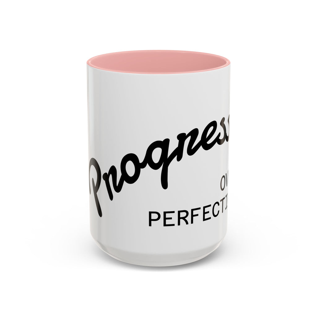 Quote Coffee Mug - Embrace Progress Over Perfection, Motivational Gift, Office Decor, Inspirational Drinkware, Daily Reminder
