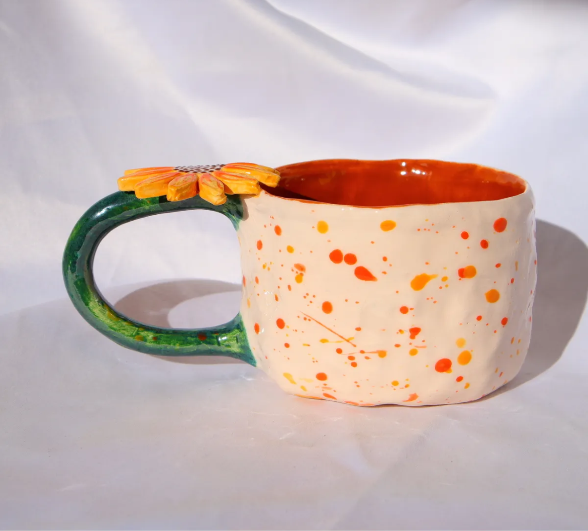 Sunflower Bloom – Handmade Floral Ceramic Mug