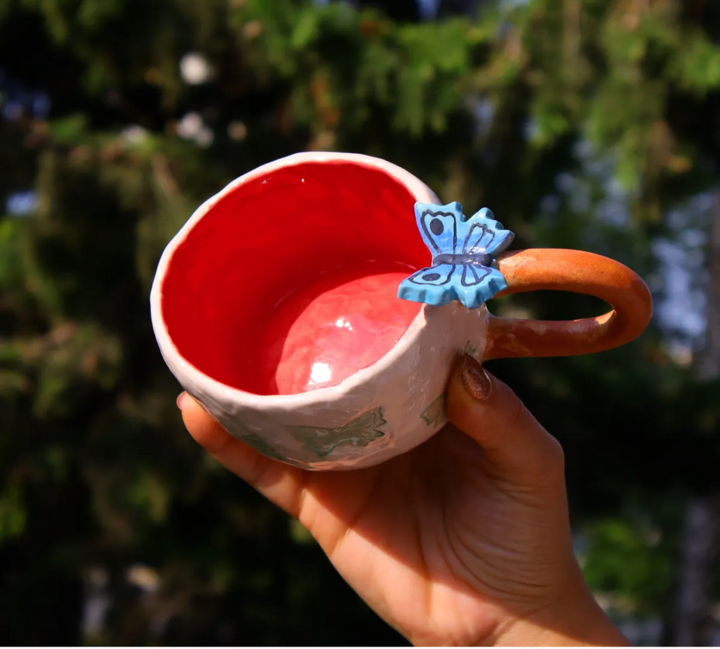 Flutter Charm – Handmade Butterfly Ceramic Mug (200ml)