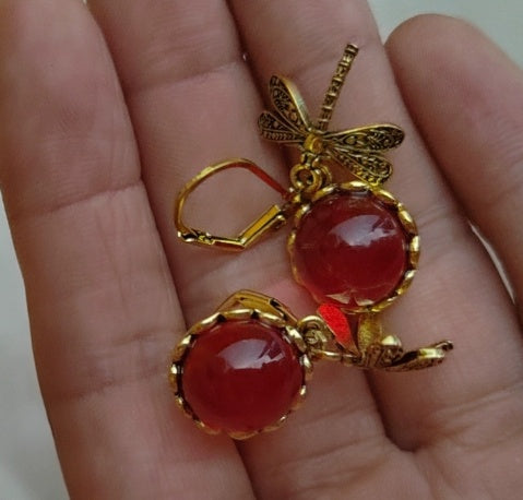Vintage Moonstone Charm Earrings