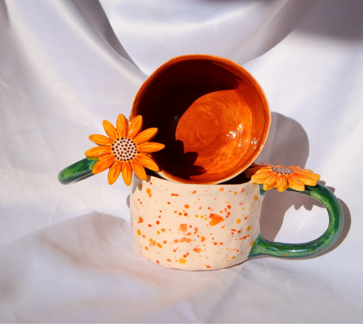 Sunflower Bloom – Handmade Floral Ceramic Mug