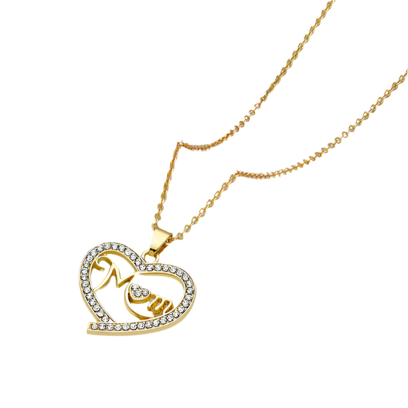 Diamond Love: Heart-Shaped Mom Necklace – A Sparkling Mother’s Day Treasure