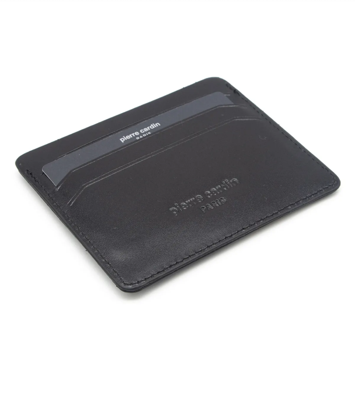 Pierre Cardin Unisex Black Leather Card Holder