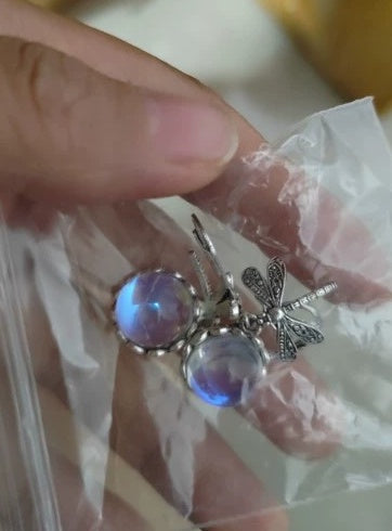 Vintage Moonstone Charm Earrings