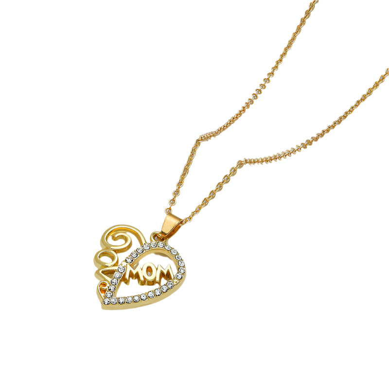 Diamond Love: Heart-Shaped Mom Necklace – A Sparkling Mother’s Day Treasure