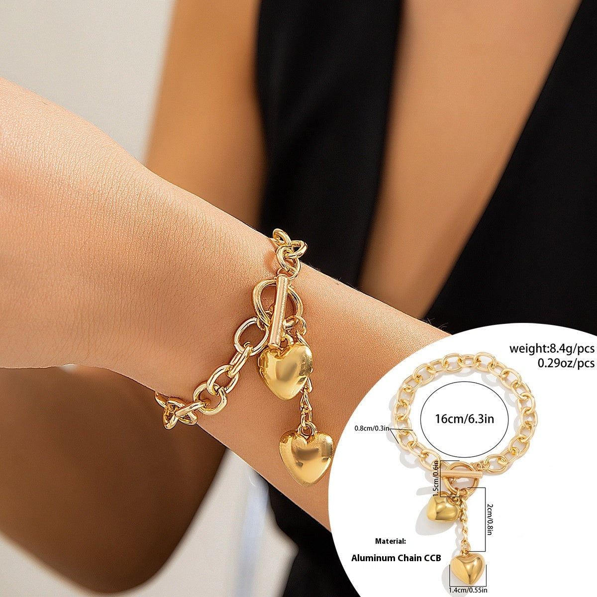 Locked in Style: Chunky Chain Necklace with Shiny Lock & Key Charm