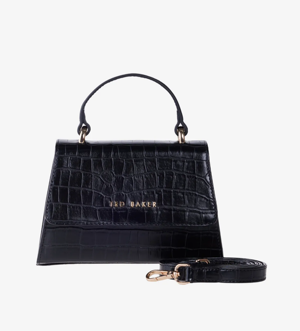 ✨ Ted Baker Croco-Embossed Mini Handbag – Chic & Timeless