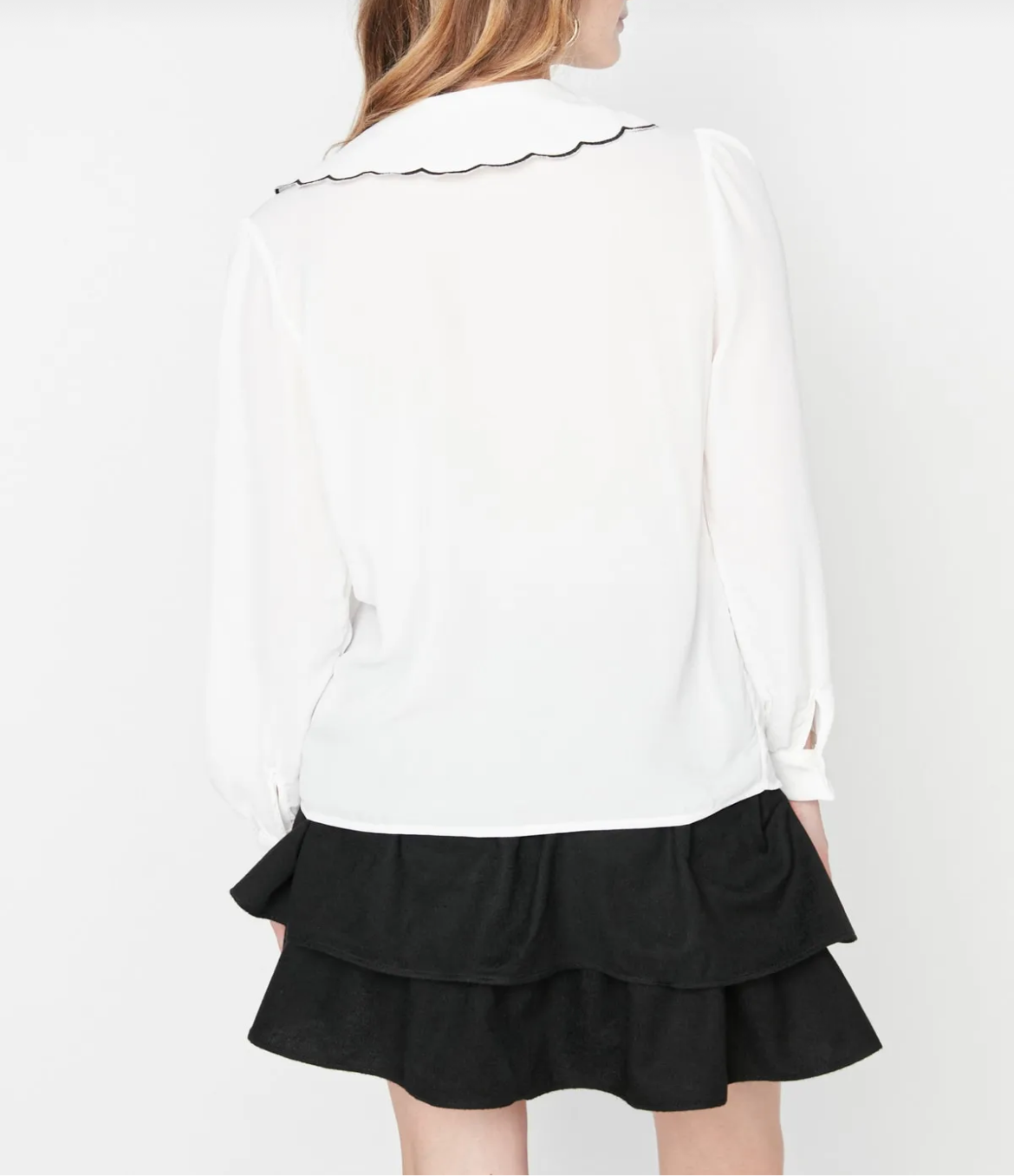 Elegant Threads White Woven Shirt – Embroidered Charm
