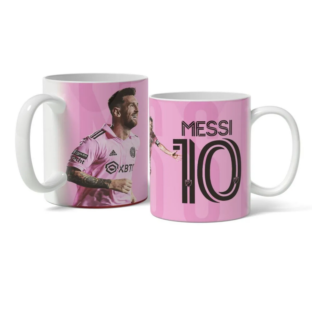 Pink Lionel Messi #10 Coffee Cup – Sip in Champion Style