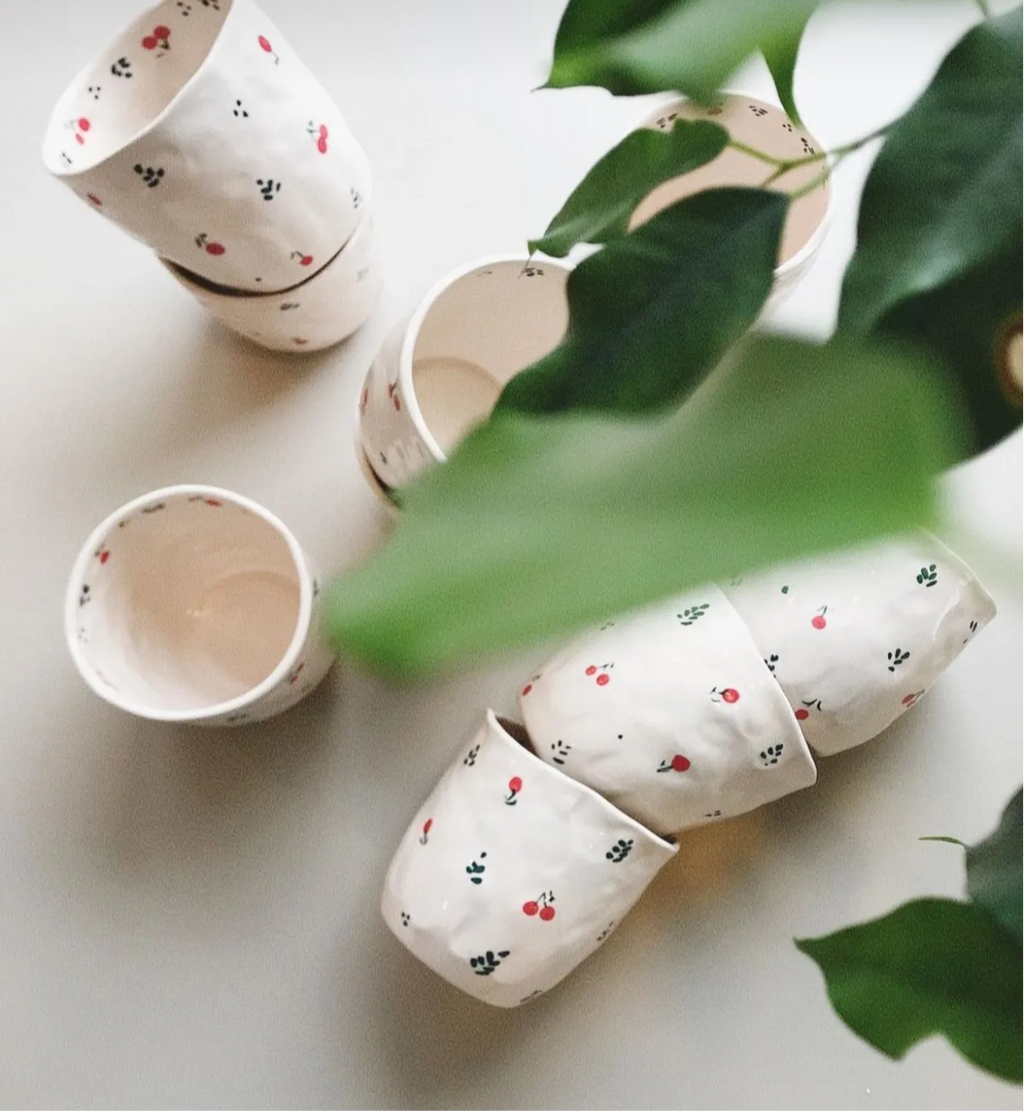 Handmade Cherry Delight – Artisan Ceramic Mug