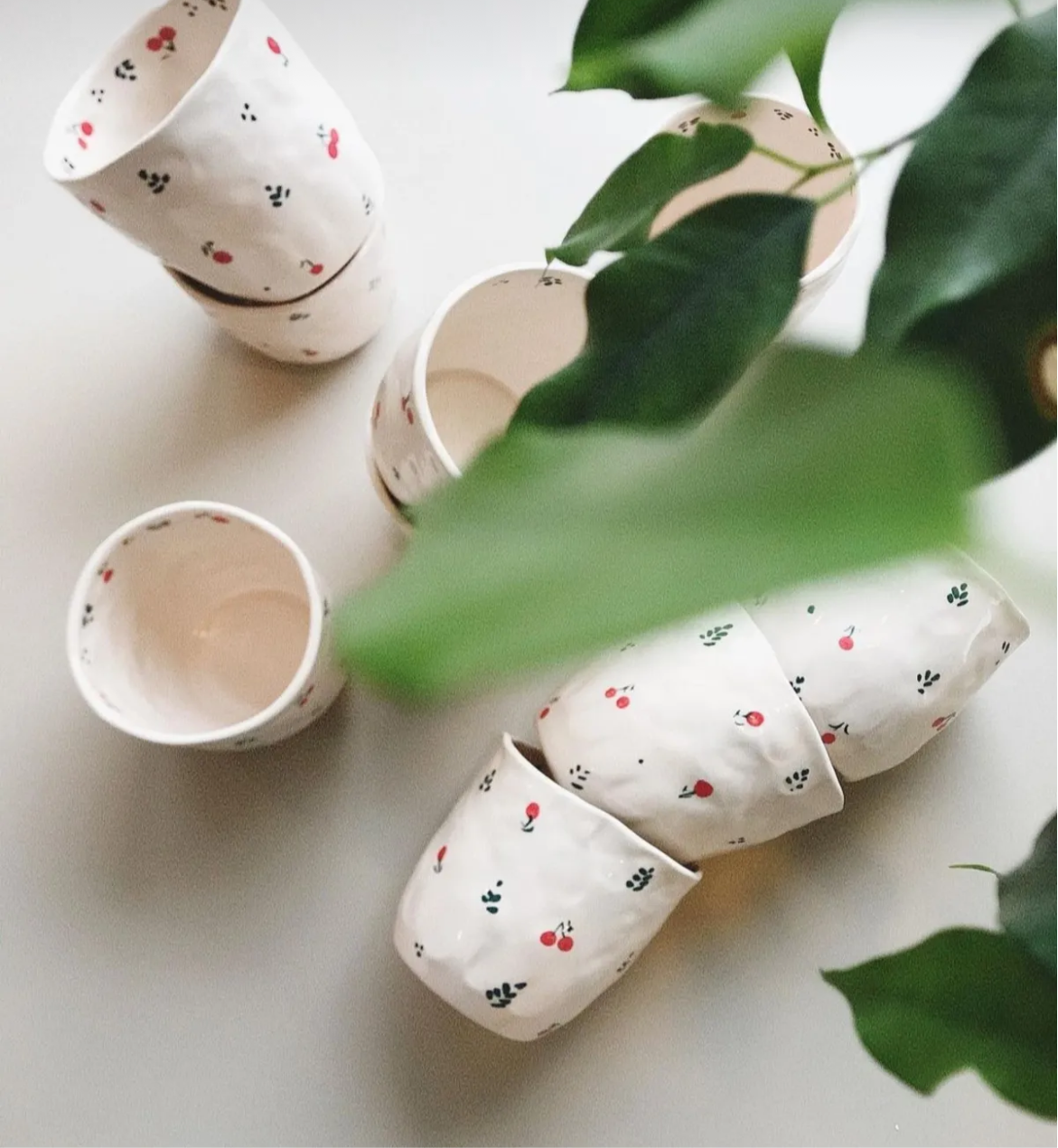 Handmade Cherry Delight – Artisan Ceramic Mug