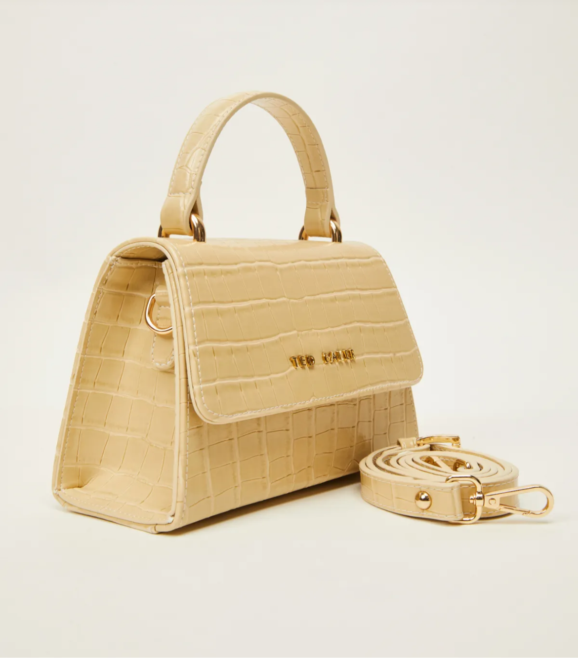 ✨ Ted Baker Croco-Embossed Mini Handbag – Chic & Timeless