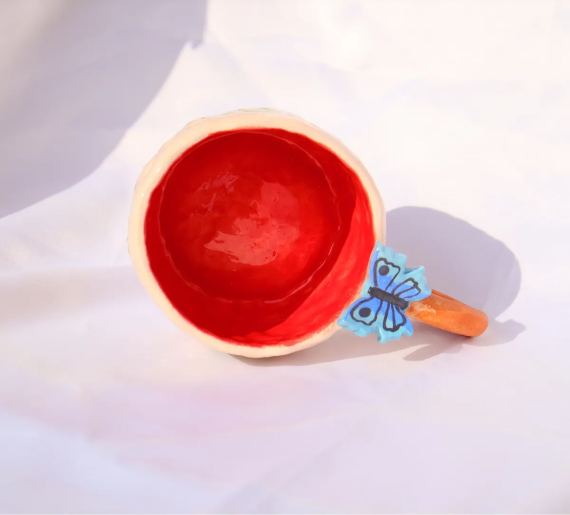 Flutter Charm – Handmade Butterfly Ceramic Mug (200ml)