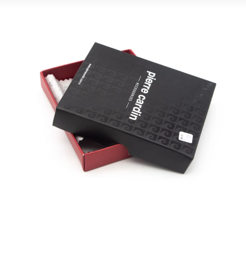 Pierre Cardin Unisex Black Leather Card Holder