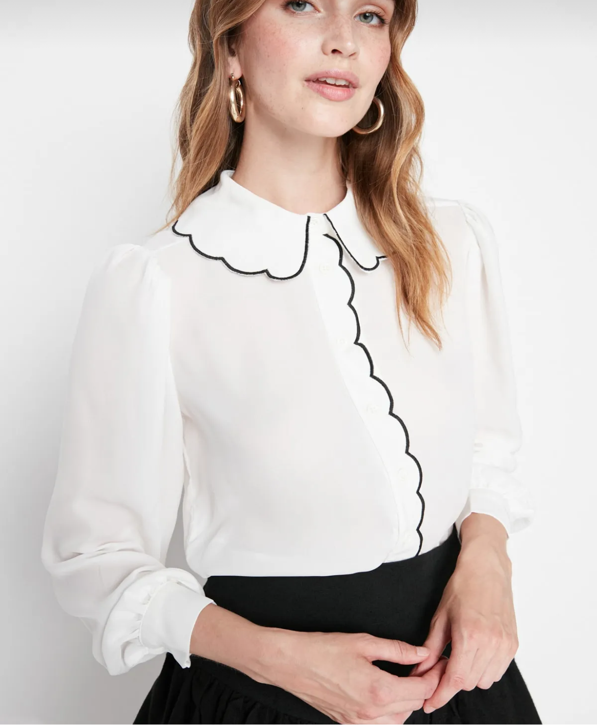 Elegant Threads White Woven Shirt – Embroidered Charm