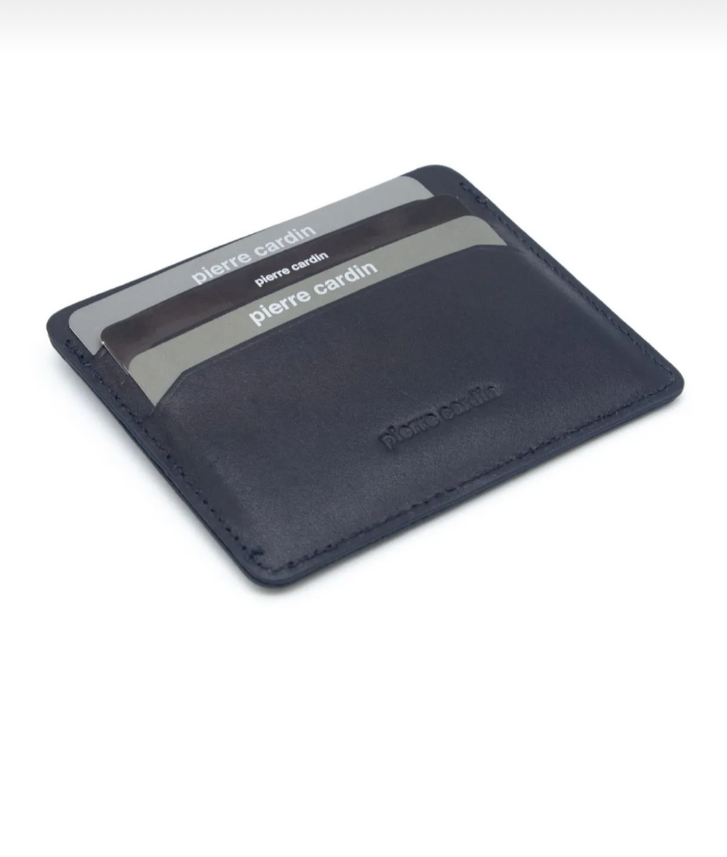 Pierre Cardin Unisex Black Leather Card Holder