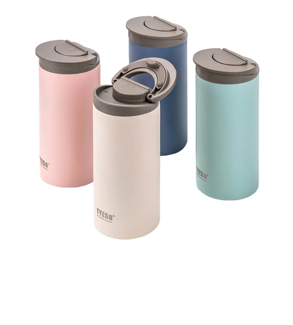 Tyeso Stainless Steel Vacuum Flat Thermos – 360ml with Handle