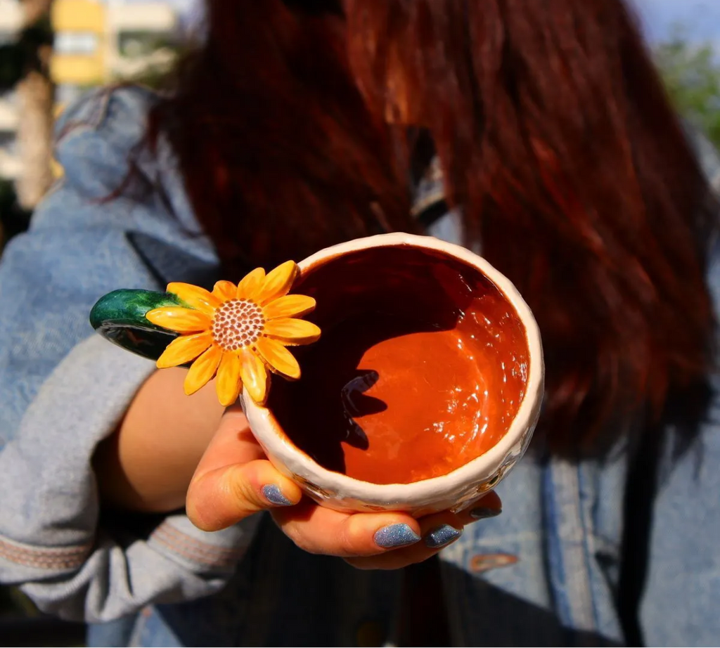 Sunflower Bloom – Handmade Floral Ceramic Mug