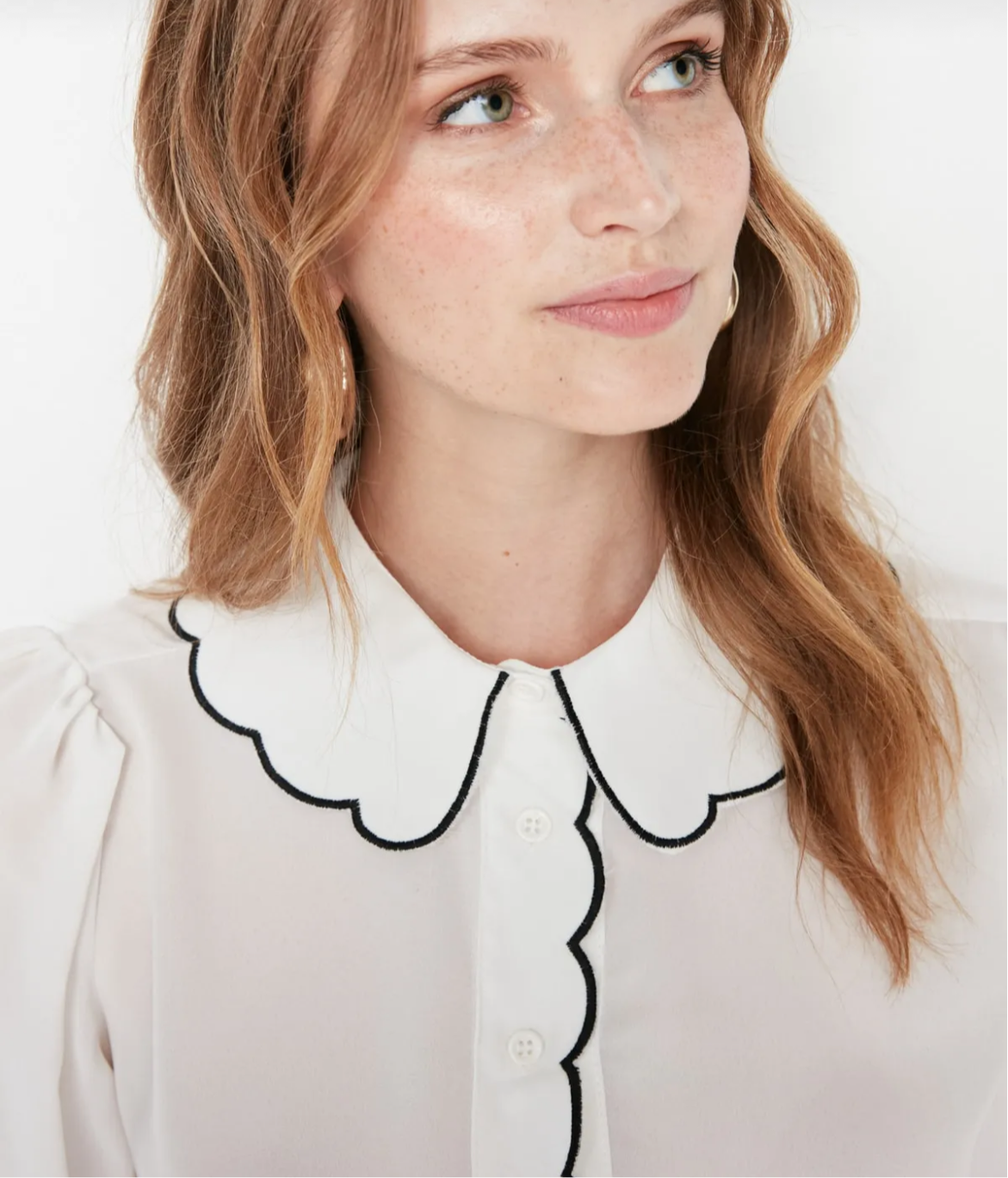 Elegant Threads White Woven Shirt – Embroidered Charm
