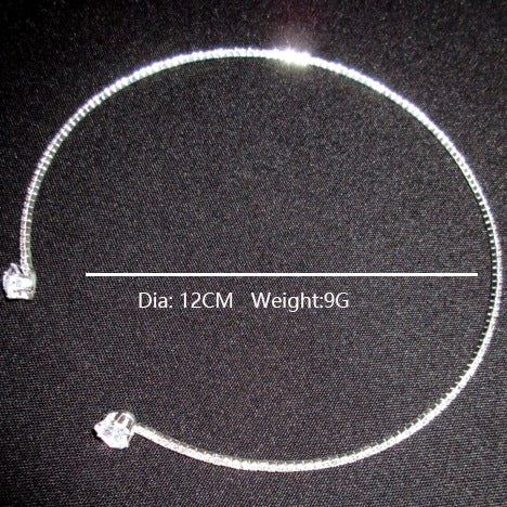 GlimmerHeart: Silver Rhinestone Choker – Bold, Elegant, Unforgettable