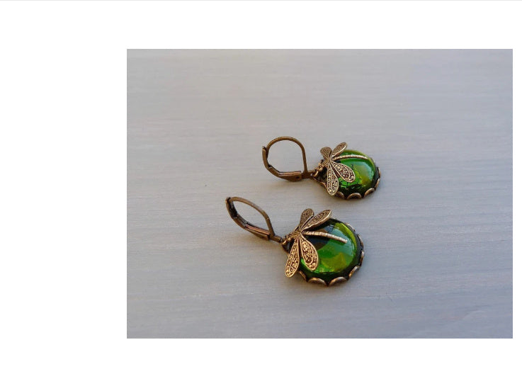 Vintage Moonstone Charm Earrings