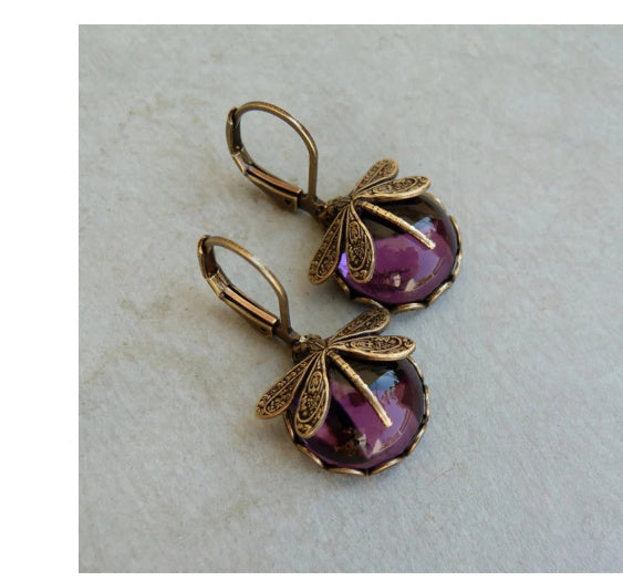 Vintage Moonstone Charm Earrings