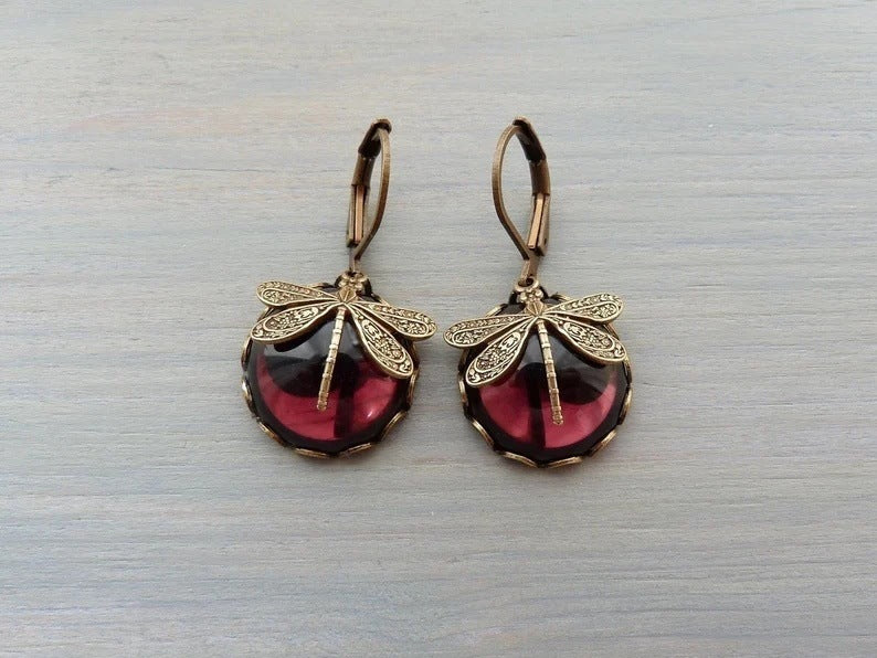 Vintage Moonstone Charm Earrings
