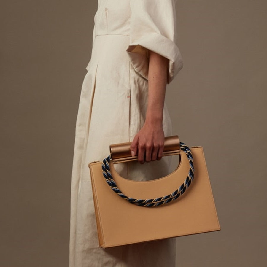 Casual Cylindrical Metal Handbag