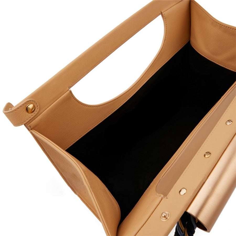 Casual Cylindrical Metal Handbag