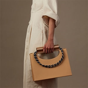 Casual Cylindrical Metal Handbag