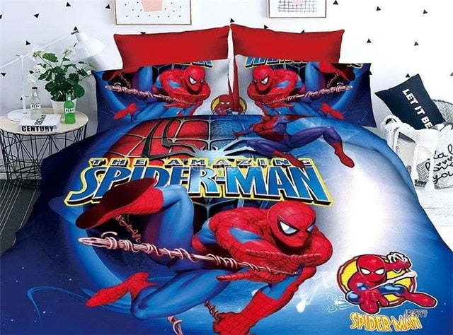 Cartoon Spider man Bedding Set Boy&Girls
