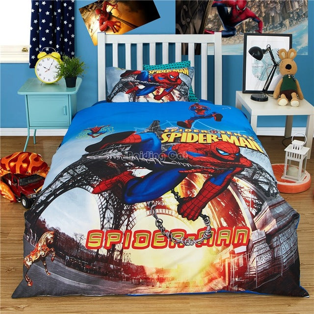 Cartoon Spider man Bedding Set Boy&Girls