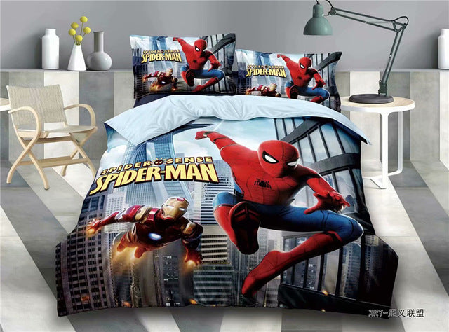 Cartoon Spider man Bedding Set Boy&Girls
