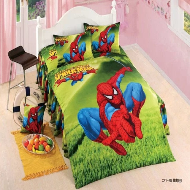 Cartoon Spider man Bedding Set Boy&Girls